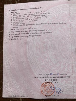 103m full thổ cư đất ở đô thị trung tâm phúc thọ, cách ql32 chỉ 100m giá 43 triệu/m2