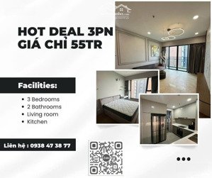 hồ phúc | hot deal cho thuê căn hộ the river 3pn full nội thất, giá chỉ 55tr!