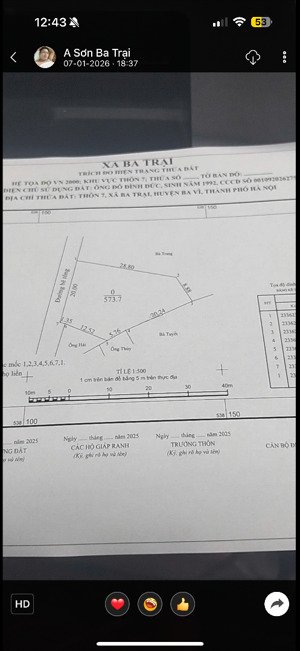 đất nền bán cách 30m tới đt 86, ba trại, ba vì, hà nội, 2 tỷ, 573.7 m2, hàng hiếm giá tốt