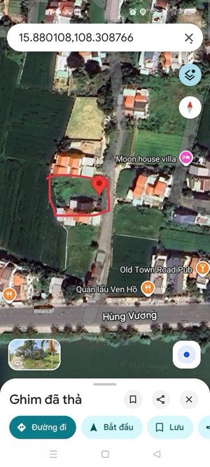 mặt tiền view lúa hùng vương đường ô tô ra vào 5m