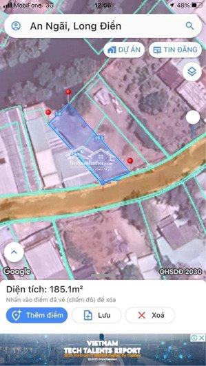 bán đất 96m2 tại chợ bến an ngãi, giá ưu đãi 1,48 tỷ, long điền, bà rịa vũng tàu