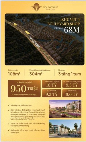 shophouse đường 68m thanh toán 10% chi với 1 tỷ đến khi nhận nhà 24 tháng