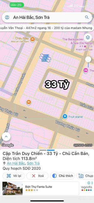 chủ cần xử lý nhanh cặp trần duy chiến 33 tỷ - cho nguyên cặp 10,5m - sát vường thừa vũ