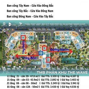 quỹ căn 1 ngủ - tầng đẹp - giá 2.8 tỷ - view hồ tạo sóng - masteri grand coast