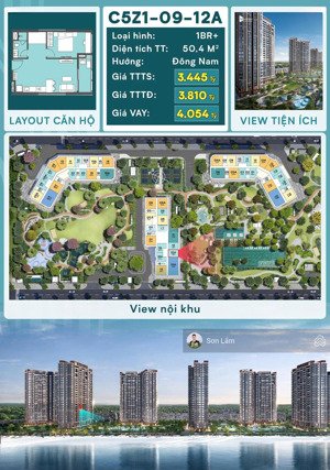 quỹ căn 1 ngủ - đông nam - tầng đẹp - chỉ với 1 tỷ - view hồ tạo sóng - masteri grand coast