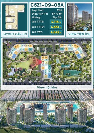 chỉ từ 4,1 tỷ - độc quyền căn hộ 2 pn view venice tại masteri grand coast