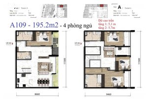 bán căn hộ loại townhouse tầng 1-2 tại the ten, trần cao 4,7-5,7m thiết kế 4pn-4wc, 6/2026 bàn giao