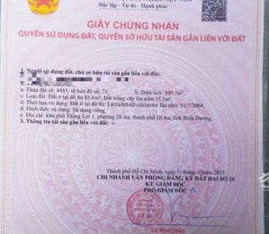 đất mặt tiền đường nguyễn văn trỗi, phường dĩ an, tp dĩ an.