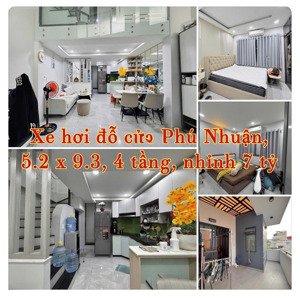 siêu phẩm xe hơi đỗ cửa phú nhuận, 5.2 x 9.3, 4 tầng, nhỉnh 7 tỷ
