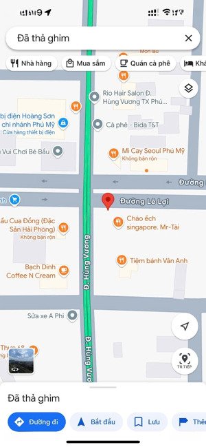 bán đất chính chủ mặt tiền đường lê lợi - trung tâm phú mỹ