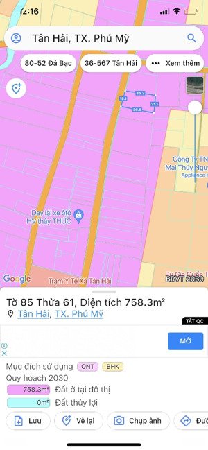 bán đất đẹp tân hải sát quốc lộ 51 gần ủy ban tân hải 750m2 19mmt 300 thổ cư giá 4.5 tỷ hh2%