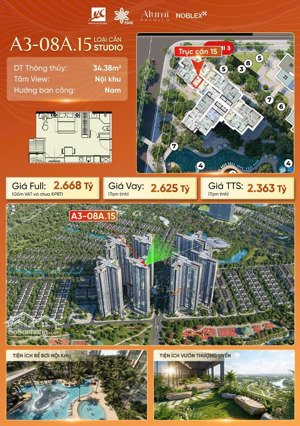 allumi còn lại 1 căn studio giá tốt nhất 2ty363 , ban công chính nam mát mẻ luôn ạ