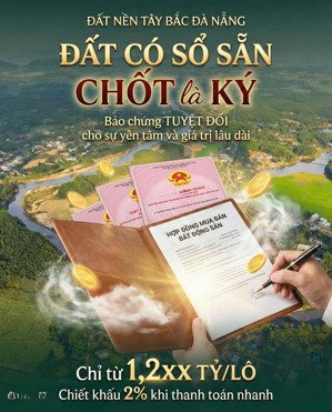 độc quyền 12 lô đất đẹp hoà phú, hoà vang đường vào 5.5 ô tô tránh, 120m - giá 1,2 tỷ - sổ sẵn