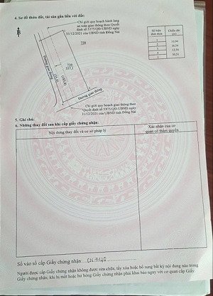 nền 2 mặt tiền 12x30m, có 100m2 thổ cư