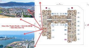 bán căn hộ 1pn 49,9m peninsula đà nẵng tầng cao, view vịnh biển sông hàn & bán đảo sơn -giá tốt cđt