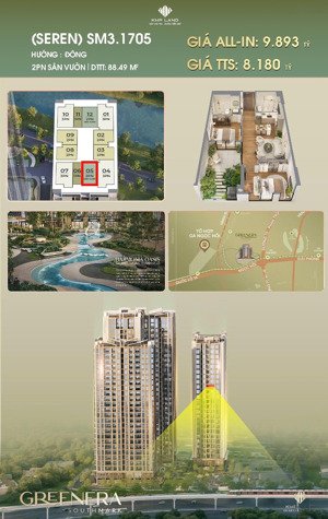 bán cc greenera southmark 2pn sân vườn 88,5m2, 8,2 tỷ tại ngọc hồi, thanh trì, hà nội, giá ưu đãi