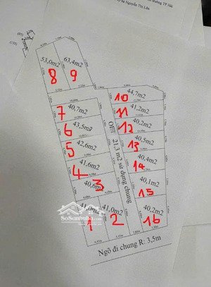 bạt 16 lô f0 tiểu trà hưng đạo (1 tỷ xx) giá đầu tư