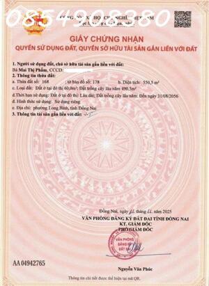 Chính chủ cần bán đất sổ riêng Phường Hố Nai, Biên Hòa, Đồng Nai, DT 560m2, giá 5,9 tỷ