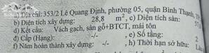 Nhà 2 tầng 3x11m 2PN 2WC, 353/2 Lê Quang Định 4.5 tỷ