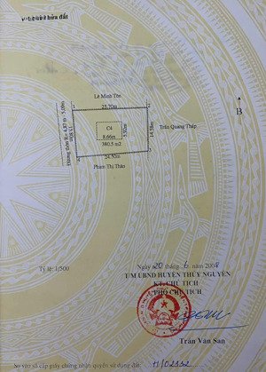 bán lô đất gần 400m2 mặt đường bến vạn hóa mặt tiền 15,8m