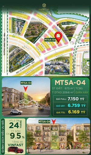 căn liền kề 67,5m2 tại phân khu mặt trời giá chỉ từ 6,1 tỷ tại dự án vinhomes dương kinh hải phòng