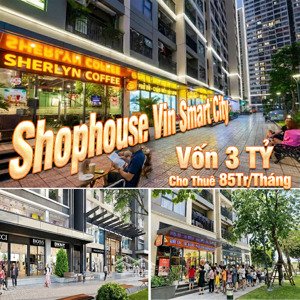 độc quyền! 3 căn shop khối đế 55-90m2 vinhomes smart city-cho thuê kd nhận 60-120tr/th-giá 17xtr/m2