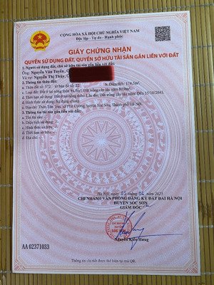 bán đất chính chủ diện tích 174,5 m2 ở tân trại, phú cường, sóc sơn, hà nội