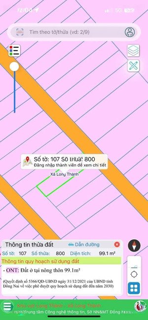 bán đất lộc an, long thành 99m2 thổ cư 91,3m2, đường nhựa, giá 1 tỷ 810, sổ riêng