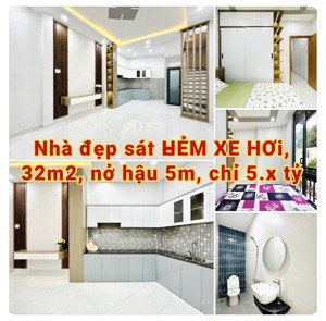 nhà đẹp ngô tất tố, sát hẻm xe hơi, nở hậu, 3 tầng, nội thất mới, chỉ 5.x tỷ