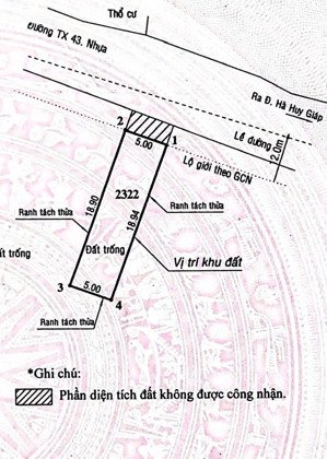 bán đất mặt tiền thanh xuân 43 q12 cách hà huy giáp 300m full tc