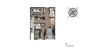 chuyển nhượng căn hộ flc hausman premium residences căn2 ngủ, 2 wc diện tích 63,4m²