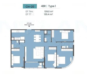 căn 4pn view trực diện hồ tạo sóng, tầng trung, không chênh, miễn pdv 1 năm