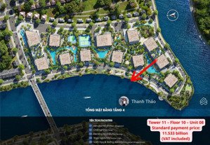 vị trí vàng the prive - căn góc dt 88,7m2 view nội khu và view sông tầng tầm trung chỉ 11 tỷ