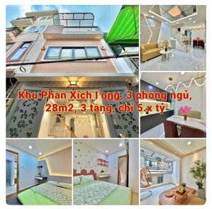 siêu phẩm khu phan xích long, 3 tầng, 28m2, 3 phòng ngủ, chỉ 5.x tỷ