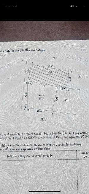 lê trọng tấn, hđ. dt 190m2 mt 17m có bán riêng từng lô nhỏ 96m2 và 94m2. giá: 132tr/m2 cách ôtô 20m