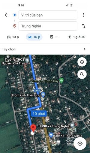 đất mặt tiền đường nhựa, song song quốc lộ 53, cách quốc lộ 53 tầm 100 m