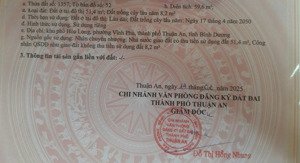 chính chủ gửi bán đất vĩnh phú 38a dt 60m ngang 8m hẻm xe hơi