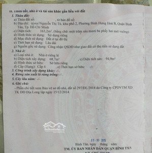 bán đất tặng nhà nguyễn thị tú, bình tân 164m² ngang hơn 10m hẻm xe tải giá hơn 50tr/m²