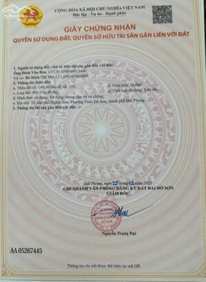 Bán đất Minh Đức - Đồ Sơn - Hải Phòng