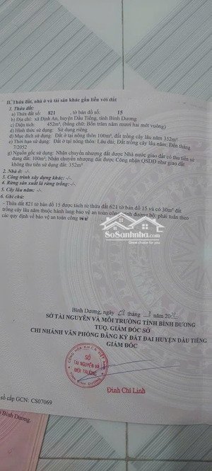chính chủ gửi lô mặt tiền dh715 xã định an, 6x75m, 100m2 tc, dân đông tiện kinh doanh. giá 800tr