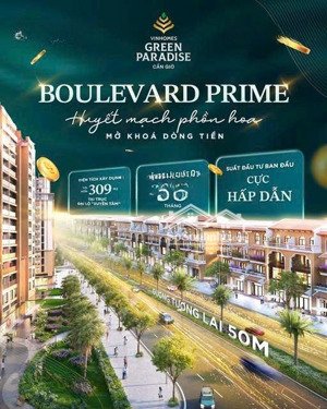 boulevard prime trục thương mại vinhomes green paradise cần giờ mặt tiền tạo dòng tiền triệu đô
