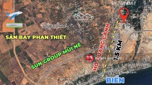 bán 1000m2 view vườn dừa điện gió mặt tiền đường hồ quang cảnh, thiện nghiệp giáp sungroup sân bay