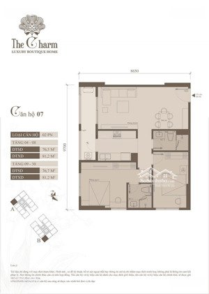 bán căn góc the charm an hưng 76m² full nội thất cao cấp giá 7.2 tỷ