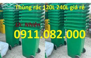 Thùng rác chất lượng giá rẻ cạnh tranh- thùng thu gom rác, thùng rác 120L 240L 660L- lh 0911.082.000