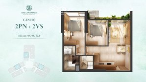 2 ngủ 2 vệ sinh, 74m2 sử dụng , view hồ - tòa l2 , chung cư landmark ecopark - giá có thương lượng