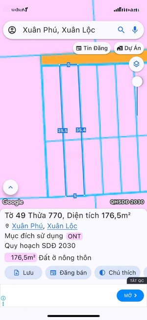 bán đất thổ cư xã xuân phú, đường bê tông, khu dân cư, cách ql1a chỉ có 700m, gần trường học, chợ..