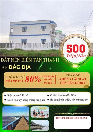 đất nền biển tân thành chiết khấu đến 100 triệu