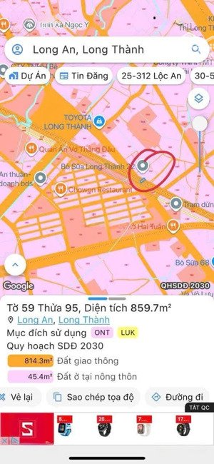 tôi đang rao bán hai lô đất mặt tiền quốc lộ 51 tại long an long thành đồng nai cách sân bay lt 2km