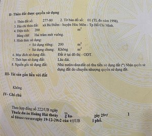 bán đất nền kdc hoàng hải, hóc môn - sổ riêng - mặt tiền quy hoạch 40m