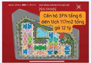 căn hộ 3pn 117m2 view công viên, giá 12 tỷ ck 13,5%, htls 15t, toà hausman đại mỗ tt hành chính mới